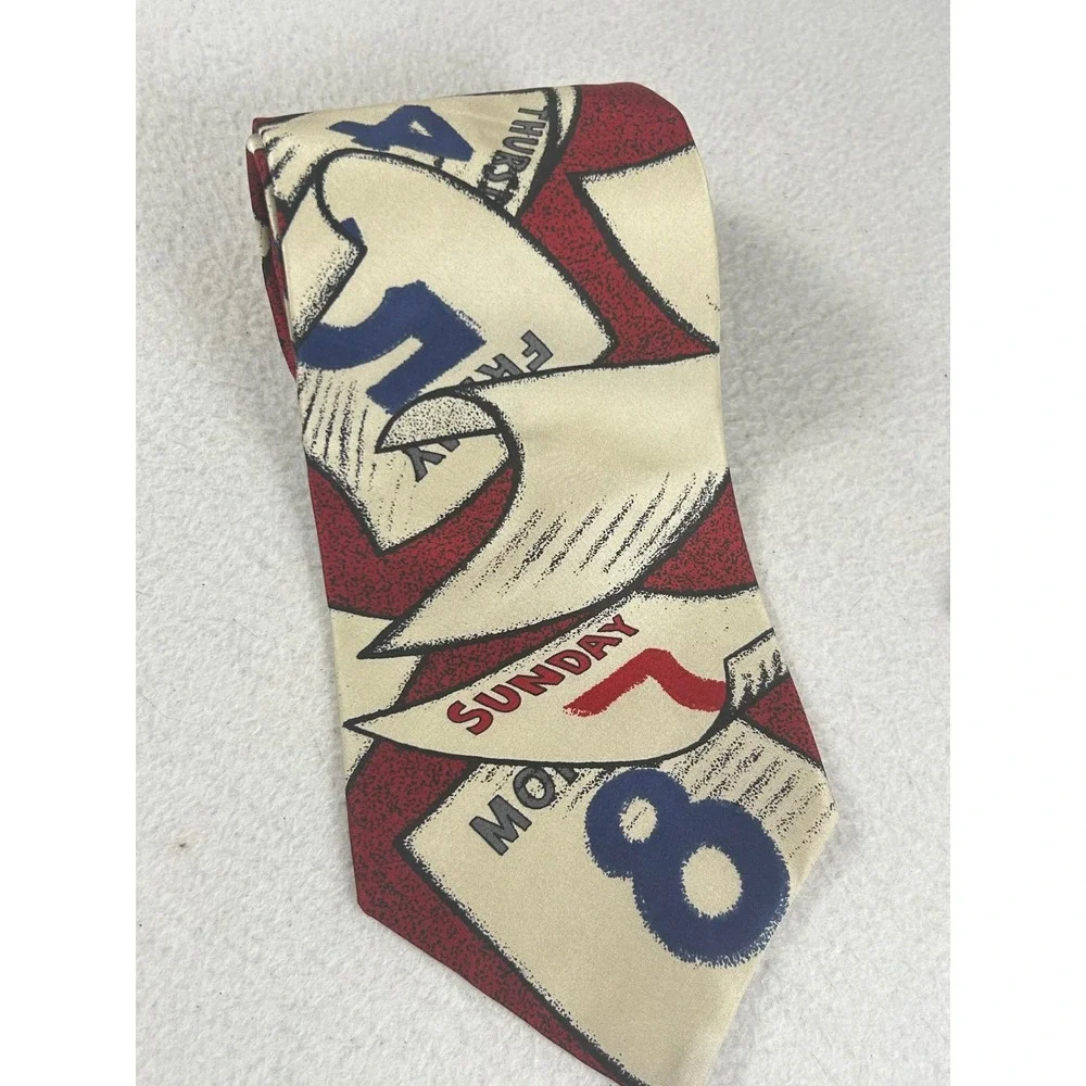 The Beatles Necktie Mens OS Red Eight Days A Week Novelty Graphic Print Tie